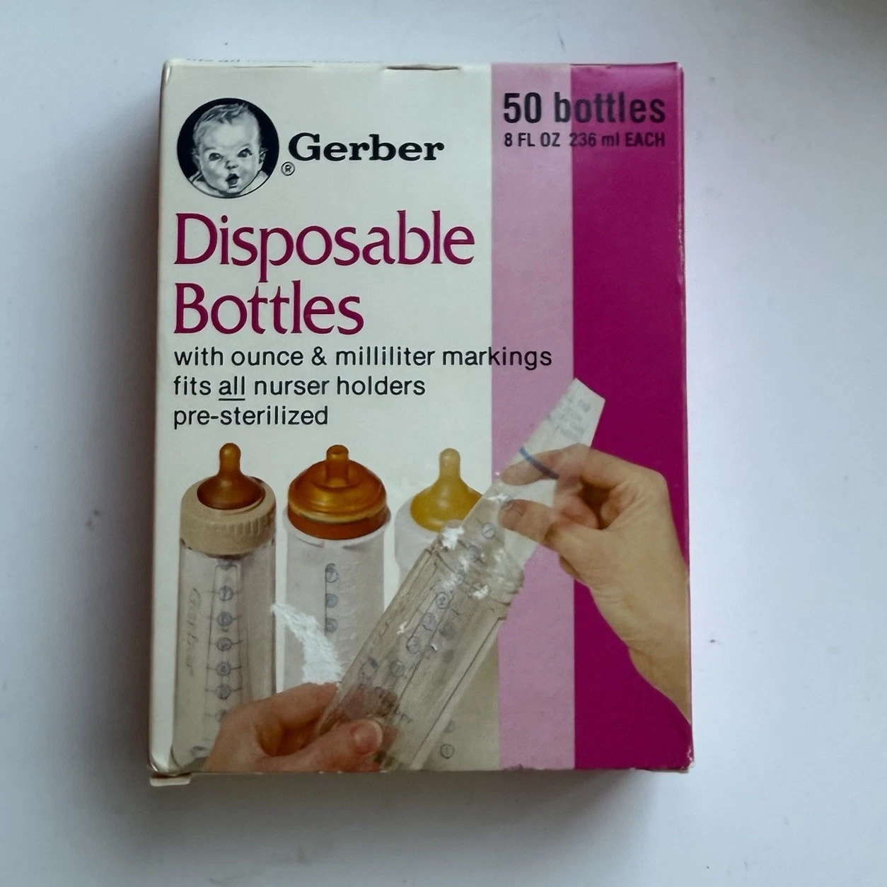 Sealed Vintage Gerber Disposable Baby Bottles 50 Bottles 8 Fl OZ 236 ml EACH