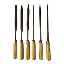 Sona Enterprises 6pc Wooden Handle Needle File Set 5mm x 180mm ~7296NFW
