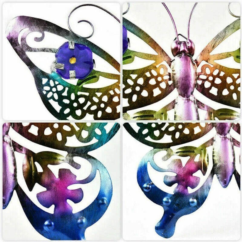Arte de pared decorativo grande de metal mariposa jardín valla escultura adorno regalo Foto 4 de 4