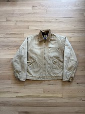 Vintage 80s Carhartt 6BLJ USA Faded Tan Brown Detroit Blanket Lined Jacket M/L