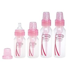 Dr. Browns Pink Bottles 4 Pack 2 - 8 oz bottles and 2 - 4 oz bottles