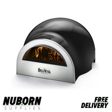 Delivita Pizza Oven - Very Black, Wood-Fired + Free Curing Starter Kit