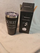 20 oz Stainless Steel Tumbler with Lid black No Hablo Fucktardo travel mug NEW