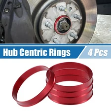 4 Pcs Car Hub Centric Rings OD 67.1mm to 66.1mm Wheel Bore Center Spacer Red