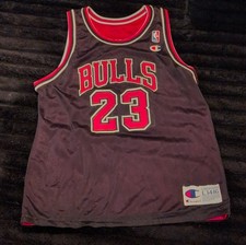 Champion Chicago Bulls Michael Jordan NBA Basketball Jersey L 14-16 Reversible
