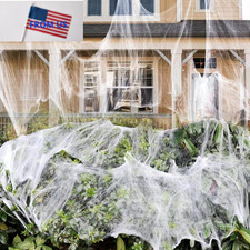 1000 sqft Spider Webs Halloween Decorations with 30 Large, 1000 sqft, White