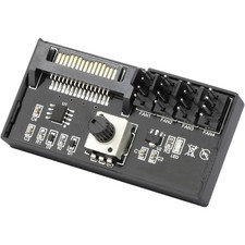 PC Case Fan Controller Hub 4 Pin PWM SATA Powered 12V 60W Adjustable Speed Knob