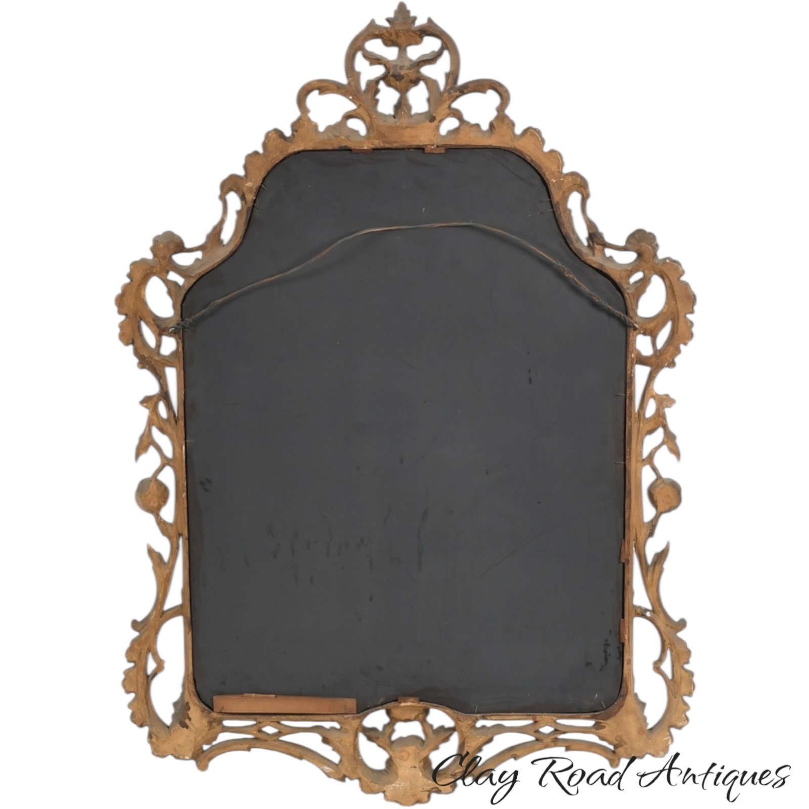 Antique Rococo revival gilt carved wood mirror louis french large ornate hall