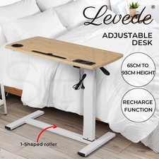 Standing Desk Height Adjustable Stand Over Bed Laptop Table Shelf Electric USB