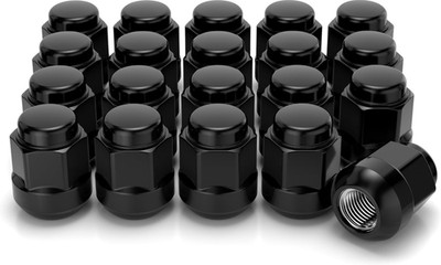 20 Pack M12x1.5 Lug Nuts for Select Honda Acura Factory Style Black Radius Seat