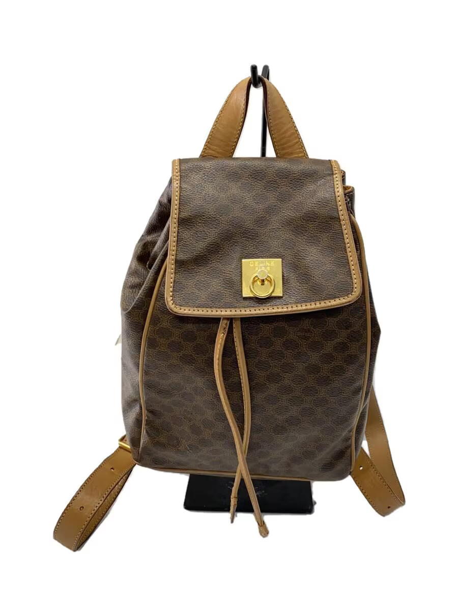 CELINE Old Celine Macadam Pattern Backpack PVC Br… - image 2