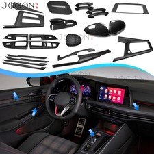 Real Carbon Fiber Interior Console Trim Kit For VW GOLF 8 MK8 8.5 GTI Golf R 21+