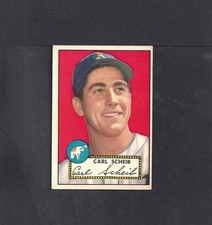 1952 TOPPS #116 CARL SCHEIB-4-BV $60--A'S-- NO CREASES--EX/MT