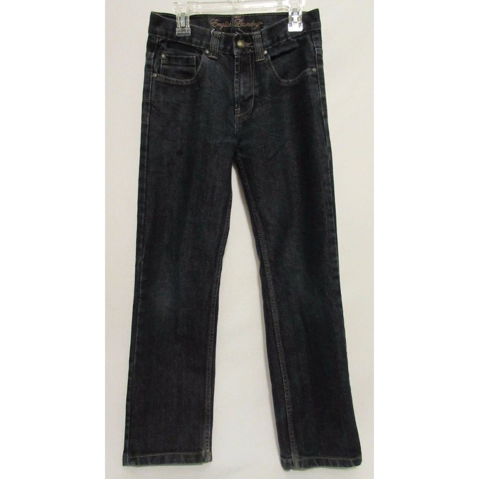 Jeans English Laundry masculino tamanho 12 juvenil perna reta azul escuro casual - Imagem 4 de 4