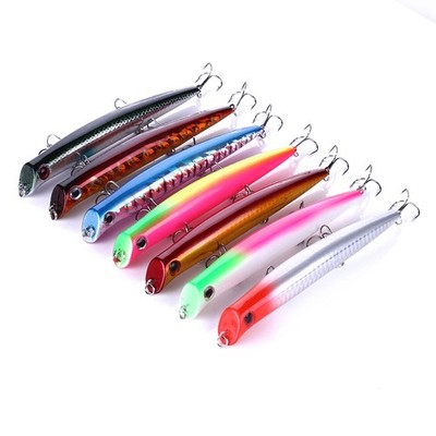7PCS Crankbait Topwater Popper Fishing Lures Bass Hard Bait 12.6cm/16.3g Lure
