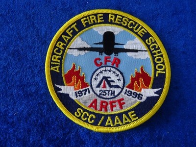 USA  Abzeichen Stoff  Patch: US Air Force Aircraft Fire Rescue School 25th ARFF