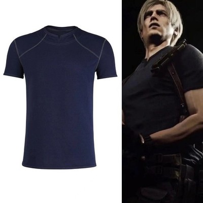 Resident Evil Leon Scott Kennedy Cosplay T-shirt Costume Outfits Halloween Suit#