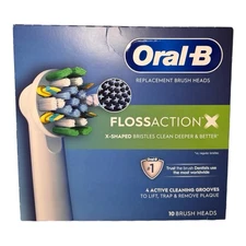 Sealed Box. Oral-B Floss Action Replacement Brush Heads, 10 Brush Heads