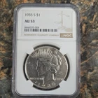 1935-S Peace Silver Dollar NGC AU 53