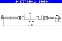 Bremsseil Seilzug Feststellbremse ATE 24.3727-0804.2 FüR 4E Peugeot 15E 4B 15B 1