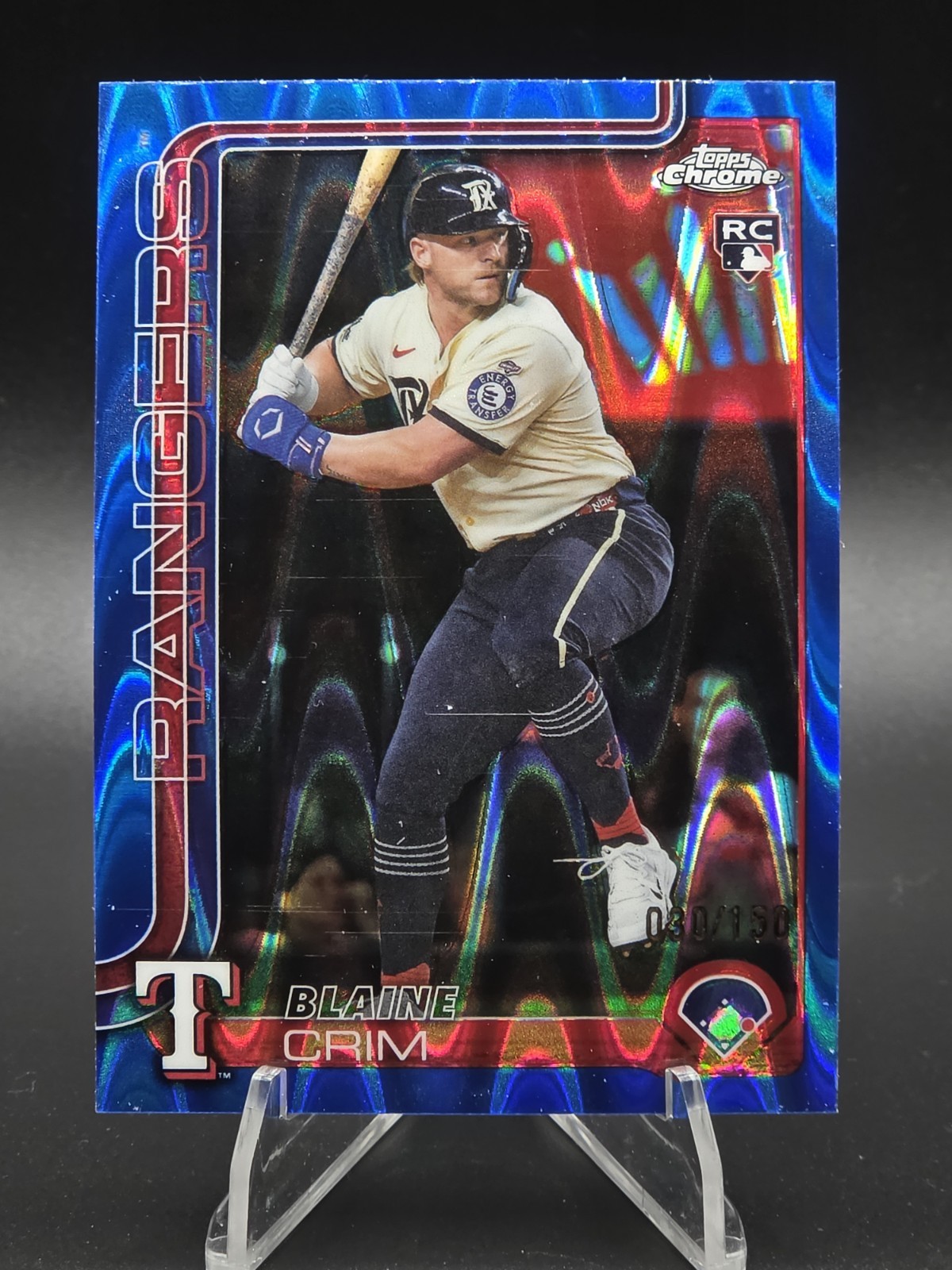 Blaine Crim 2025 Topps Chrome Update Blue Raywave Refractor RC 030/150 !READ!
