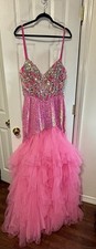 *SALE* NWT JOVANI SZ 10 Formal Pink Sequins Beads Pink Tulle