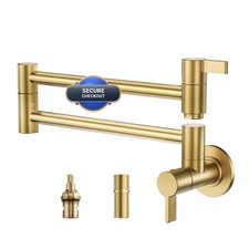 Brushed Gold Pot Filler Faucet Arcora Modern Pot Filler Wall Mount Folding