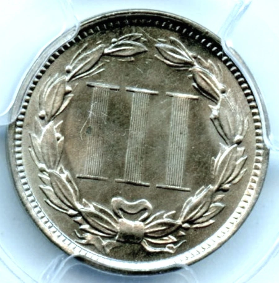 1874 Three Cent Nickel, PCGS MS66, Registry Coin! - Image 2 of 3