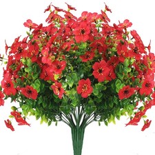 6 Bundles Artificial Fake Violet Flowers UV Resistant Greenery Shrubs Home Decor