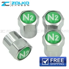 NITROGEN N2 VALVE STEM CAPS  WHEEL TIRE CHROME - US SELLER VE03