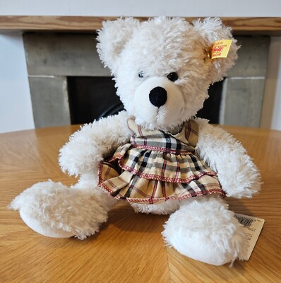 STEIFF 113215 TEDDYBÄR LOTTE 28 CM WEISS MIT KLEID