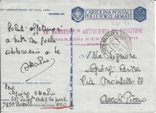 MILITARY POST N°550 FLYING SERVICE N°1 - ARTILLERY - "RHODES" x ASCOLI PICENO