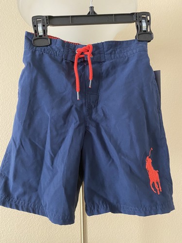 NWT Ralph Lauren Boys Navy Big Pony Swim Trunk Shorts Sz. 5 - 第 1/3 張圖片