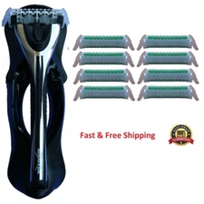 9 Wilkinson Oasis Women Razor Blades Refills cartridges with Metal Shaver Handle