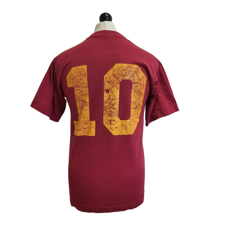 Vintage Single Stitch T-Shirt Varsity Richford 10 Burgundy Letterman M - image 3 of 4