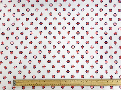 Union Jack Scatter Fabric Polycotton Poplin British Flag for Bunting Dressmaking - Picture 17 of 17