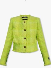 Versace Lime Green Tweed Cropped Blazer AUTHENTIC NWT Sz 42