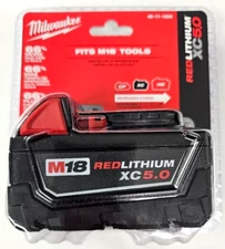 (1) NEW IN PACK Genuine Milwaukee M18 48-11-1850 5.0 AH Battery 18V XC 18 Volt