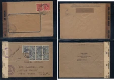 Germany   2  post  war  censor covers  to  US