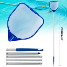 Five-Section Pool Leaf Skimmer - Pop Buckle Cleaning Rake Mesh for Pool Spa Pond