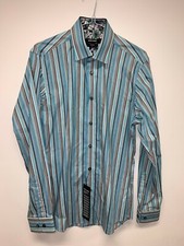 REMUS UNO LS MULTICOLOURED STRIPED SHIRT SIZE 15" TAPERED BNWT