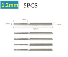5PCS 0.8-2.5mm Diamond Coated Drill Bits 2.35mm Shank for Glass Jade Amber Glass