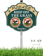 Please Keep Off The Grass Signs 12" x 10" Stay Off Grass Yard Signs with Stak...