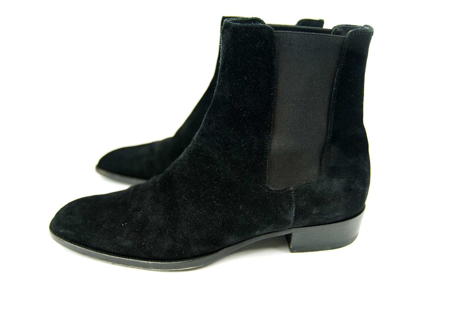 Stivali uomo SAINT LAURENT PARIS Wyatt 30 Chelsea nero velluto master pelle 43