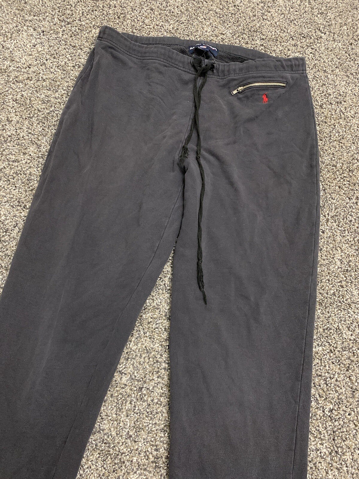Felpa uomo Polo Sport Ralph Lauren vintage anni 90 taglia L nera joggers rosso pony