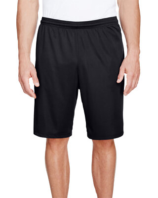 2 Pack Of A4 N5338 Mens 100% Polyester 9'' Inseam Pocketed Performance Shorts
