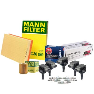 Mann Filters NGK Spark Plugs Hitachi Ignition Coils Tune-Up Kit For Volvo S60 L5