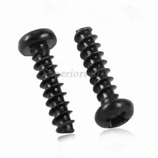 Phillips Pan Head Sheet Metal Self Tapping Screws Flat Tail - Black Zinc Plated