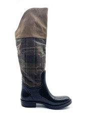 Bottes pluie femme plastique marron Italie tige textile souple taille 37