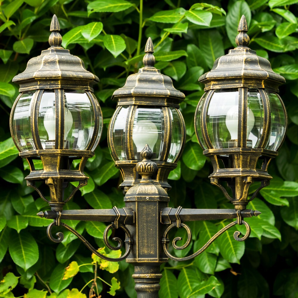 Lampada da terra da esterno marrone oro sentieri lampade giardino sentiero esterno luci candelabri foto 3